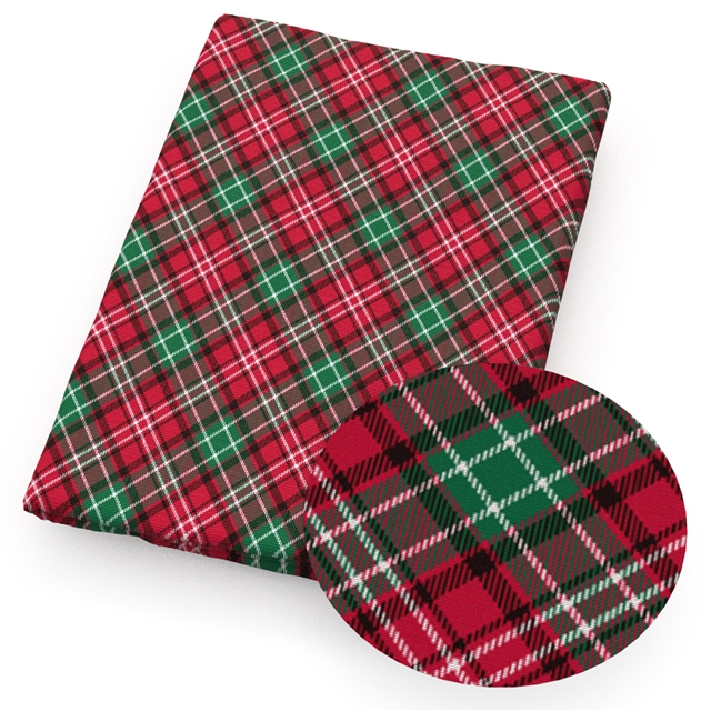 polyester cotton christmas plaid series polyester cotton fabric set (7 pcs/set) polyester cotton fabric,50*45cm(19.7*17.7