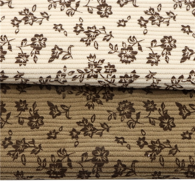 small floral printed corduroy fabric