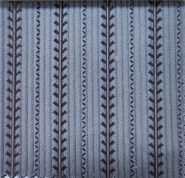 geometric stripe printed corduroy fabric