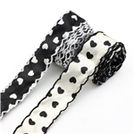 25mm heart monochrome hook ribbon