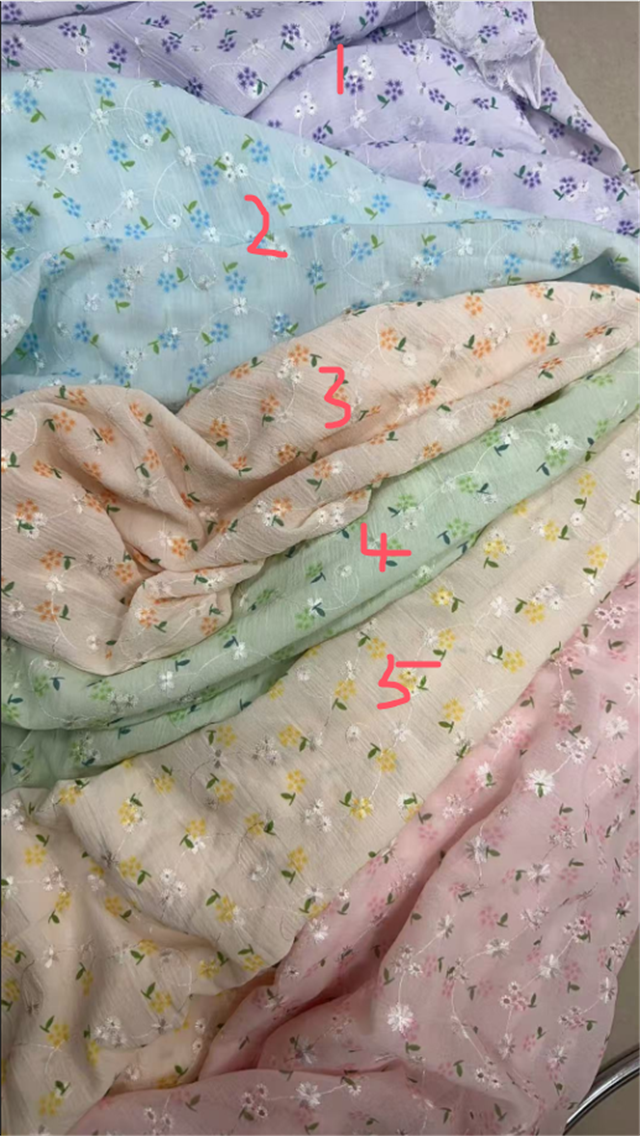 embroidery flower chiffon fabric