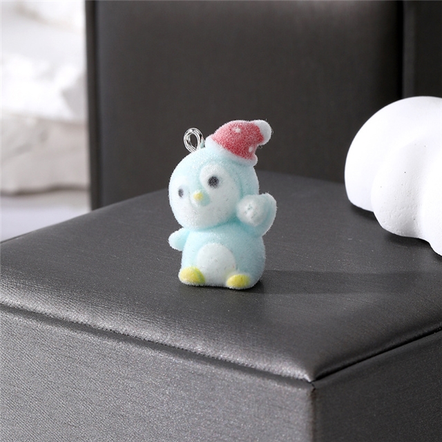 plastic/resin mixed velvet christmas snowman resin pendant