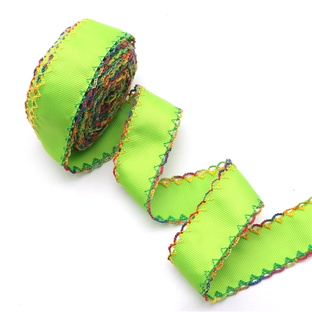 grosgrain green series grosgrain double layer two-color hook ribbon