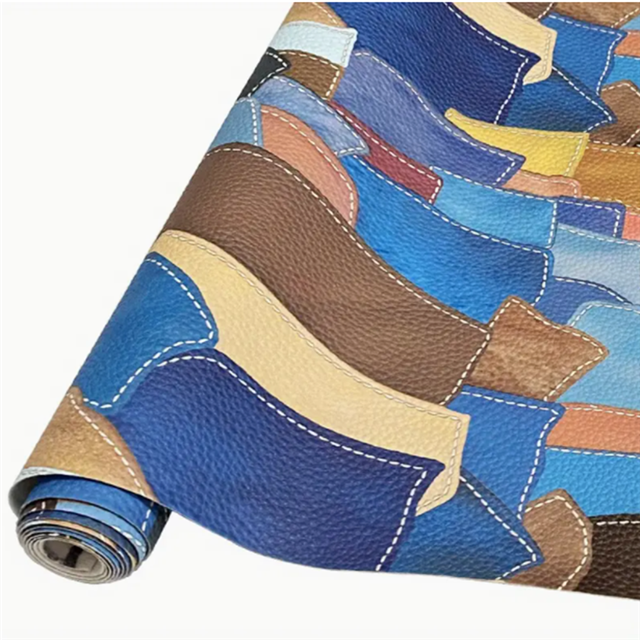 synthetic leather retro splicing simulation PVC synthetic leather