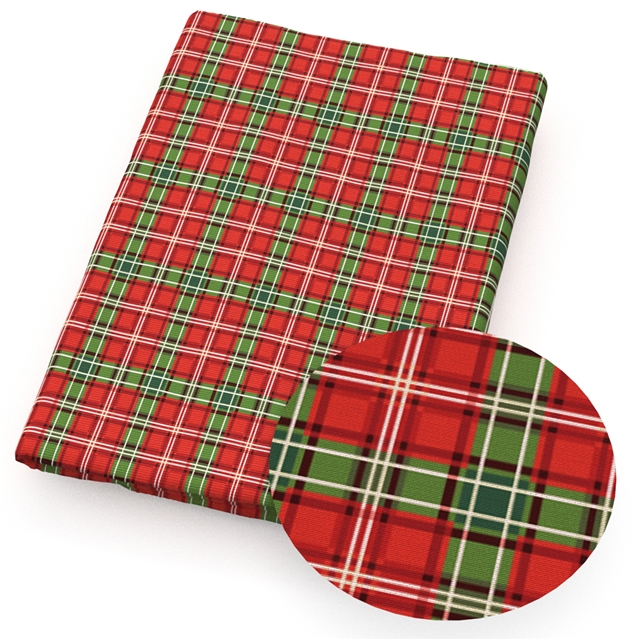 polyester cotton christmas plaid series polyester cotton fabric set (7 pcs/set) polyester cotton fabric,50*45cm(19.7*17.7