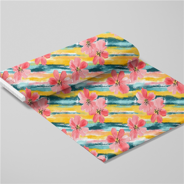 polyester cotton colorful flowers series polyester cotton fabric set (4 pcs/set)