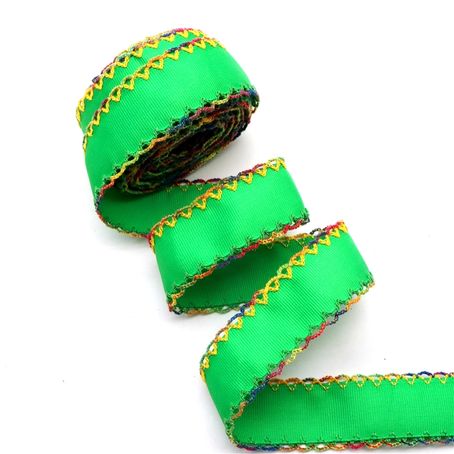 grosgrain green series grosgrain double layer two-color hook ribbon
