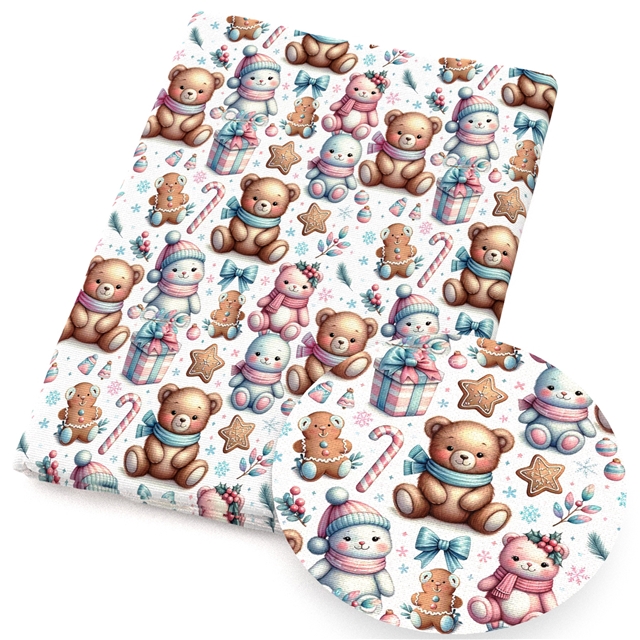 polyester cotton christmas series polyester cotton fabric set (4 pcs/set)