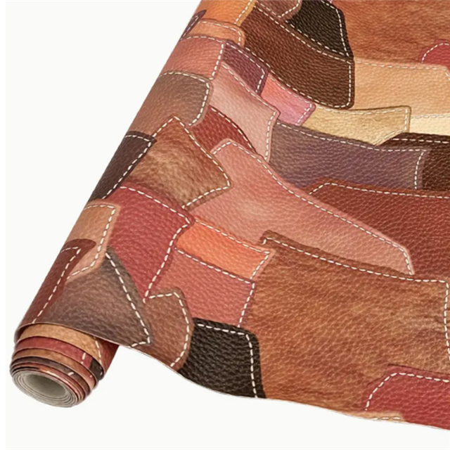 synthetic leather retro splicing simulation PVC synthetic leather