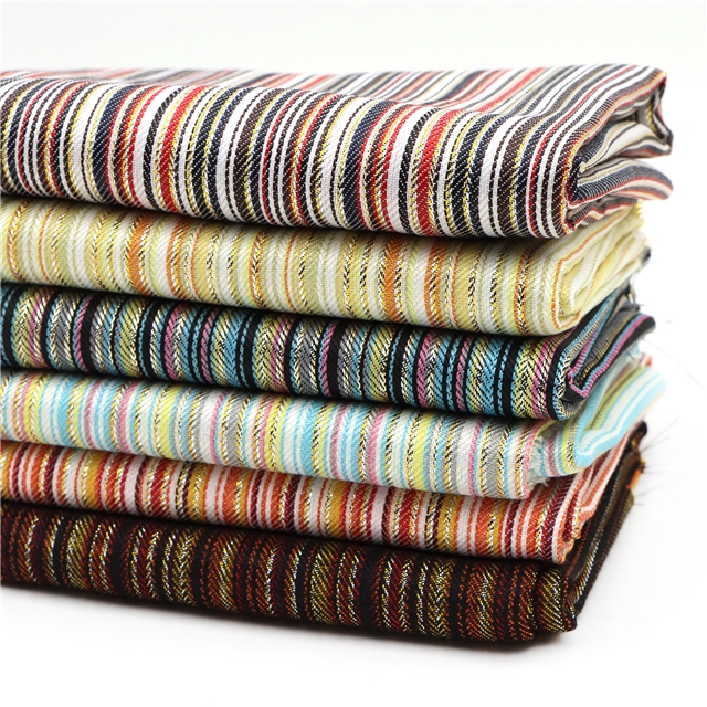 Fine colored striped bright Metallic Embroidery Threads fabric