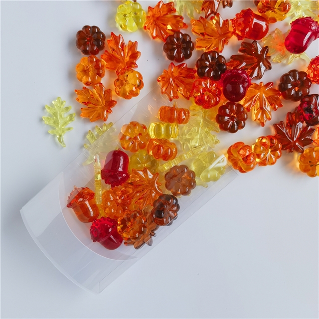 plastic/resin mixed thanksgiving plastic acrylic pumpkin acorn maple leaf ornament