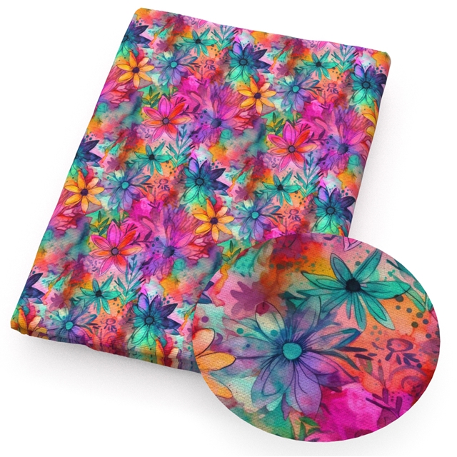 polyester cotton flowers series polyester cotton fabric set (6 pcs/set)