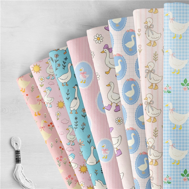 polyester cotton duck series polyester cotton fabric set (8 pcs/set) polyester cotton fabric,20*20cm(7.9*7.9