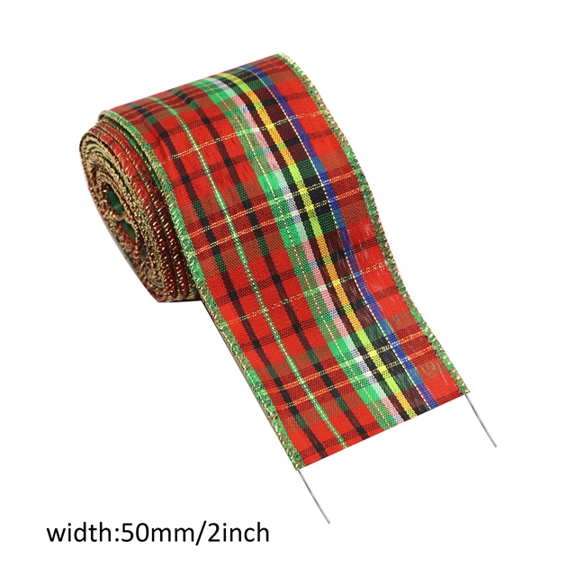 plaid series wired ribbon
