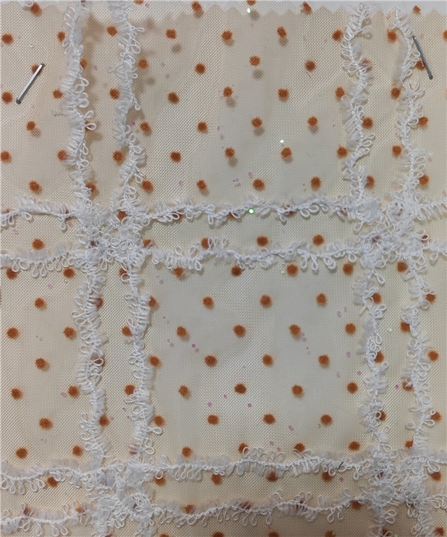 velvet dot lace embroidered mesh fabric