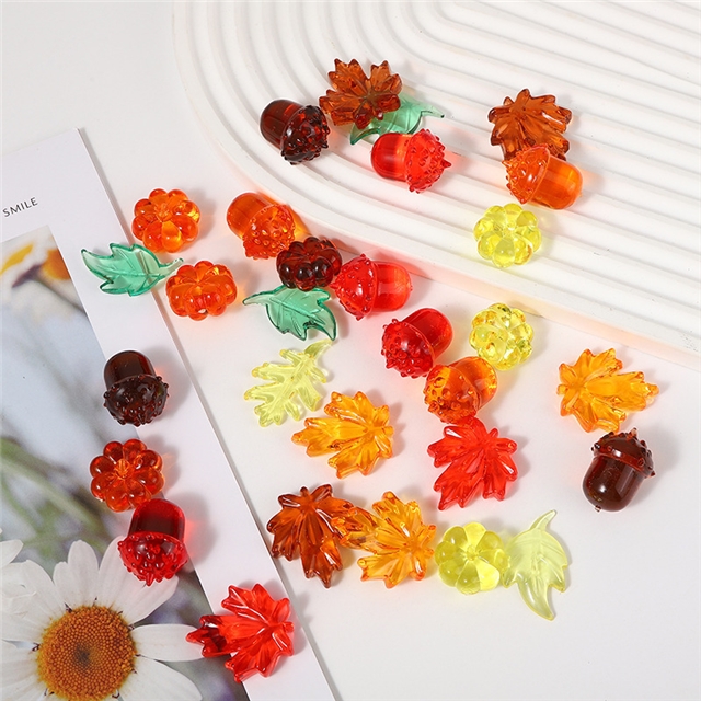 plastic/resin mixed thanksgiving plastic acrylic pumpkin acorn maple leaf ornament