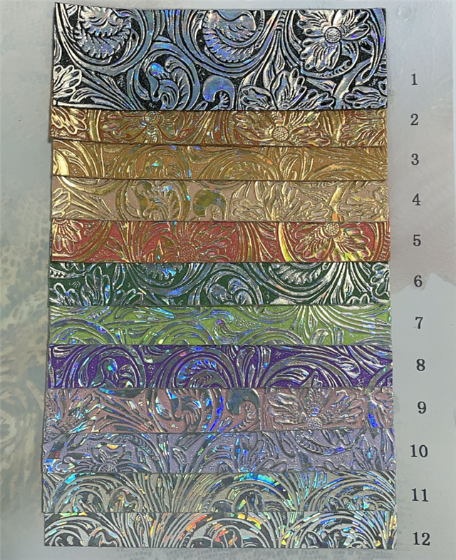 synthetic leather laser bump texture flower faux leather