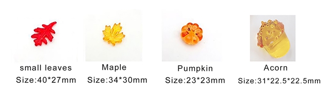 plastic/resin mixed thanksgiving plastic acrylic pumpkin acorn maple leaf ornament