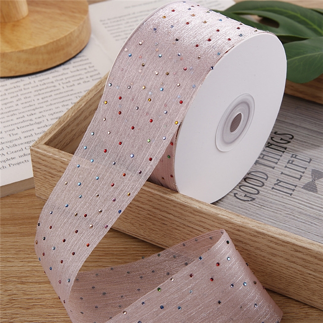 polyester hot color diamond snow gauze belt
