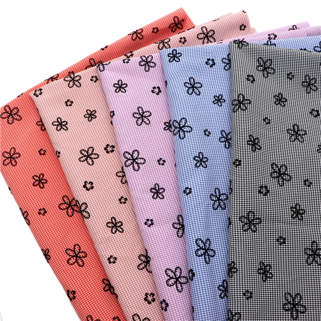 velvet flower plaid polyester fabric