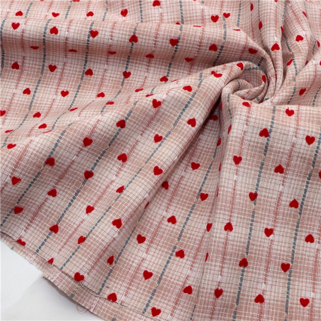 velvet heart cotton jacquard line gradient retro checkered fabric