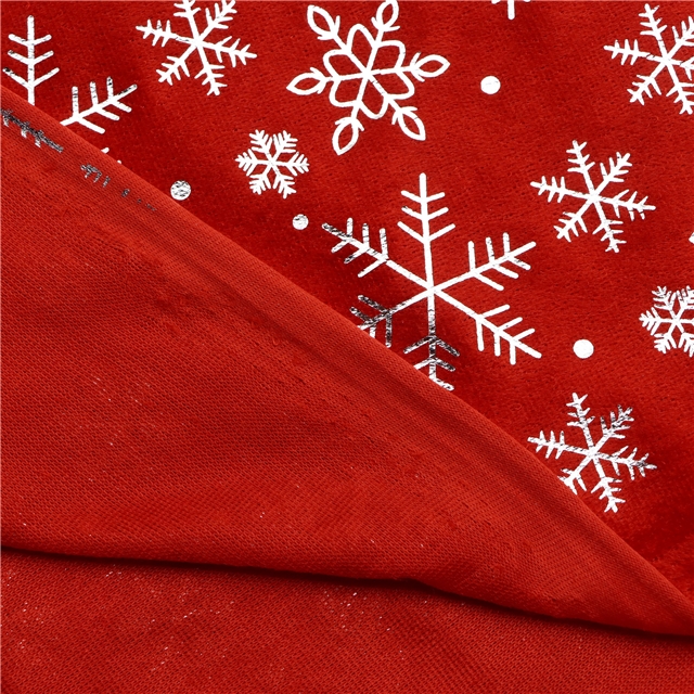 hot pressed gold and silver snowflake velvet fabric