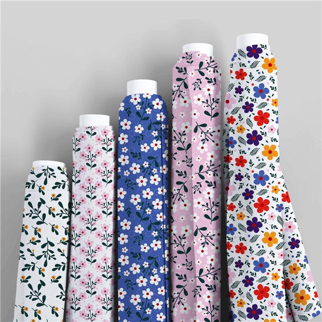 polyester cotton geometric flower series polyester cotton fabric set (10 pcs/set)