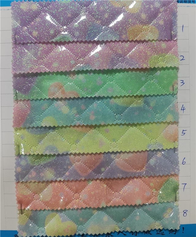 synthetic leather smooth powder coated diamond pattern heart quilted cotton faux leather