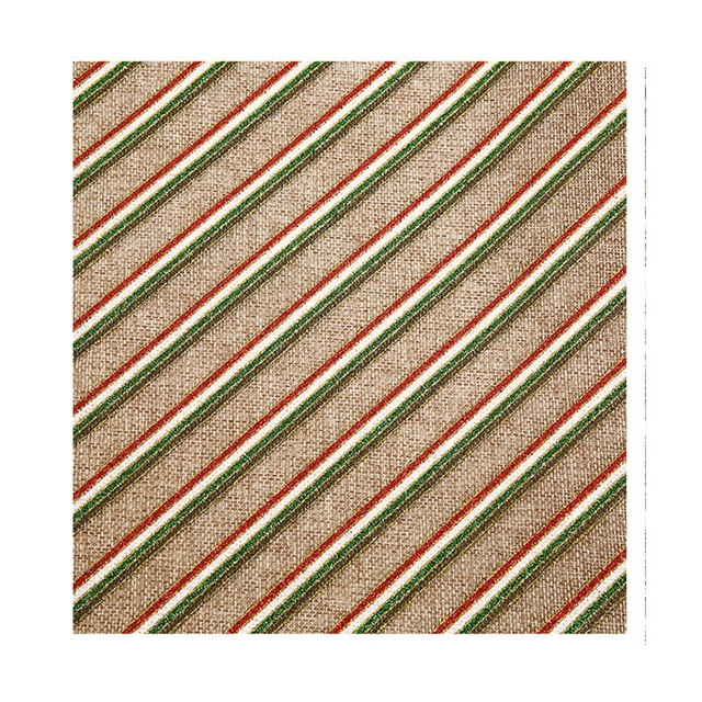 100% polyester hot stamping Christmas color striped imitation linen fabric