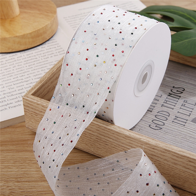 polyester hot color diamond snow gauze belt