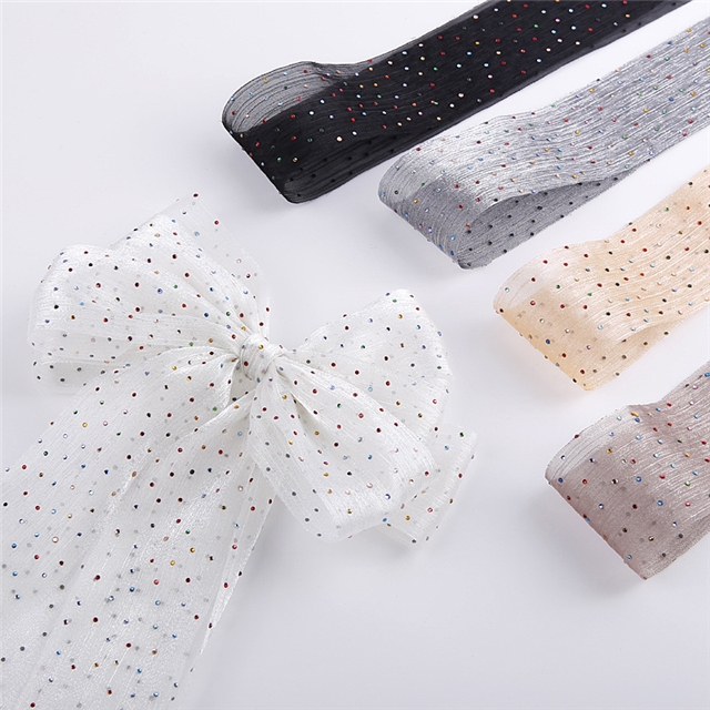 polyester hot color diamond snow gauze belt