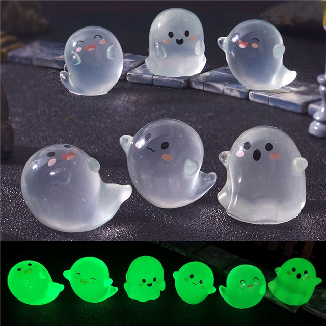 resin luminous cute ghost resin micro landscape ornament