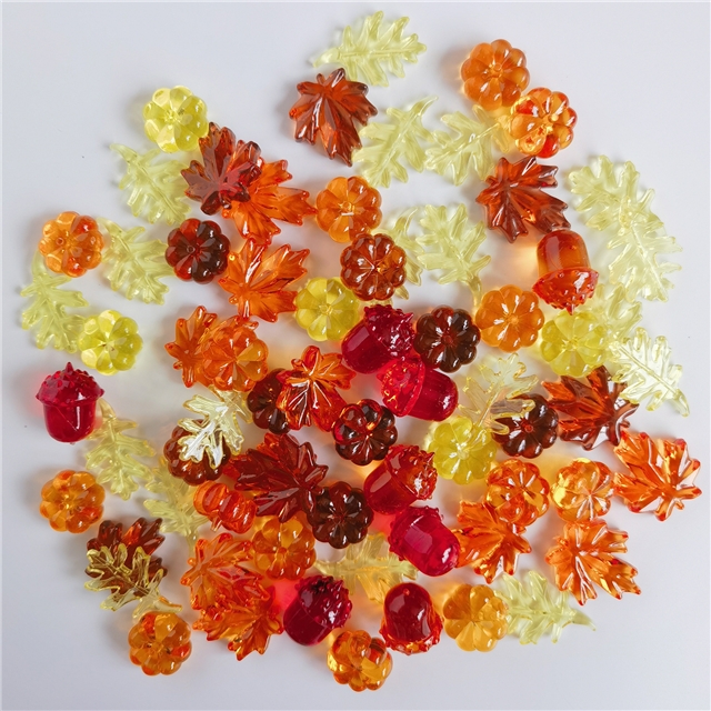 plastic/resin mixed thanksgiving plastic acrylic pumpkin acorn maple leaf ornament