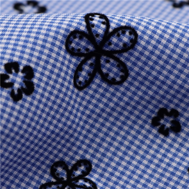 velvet flower plaid polyester fabric