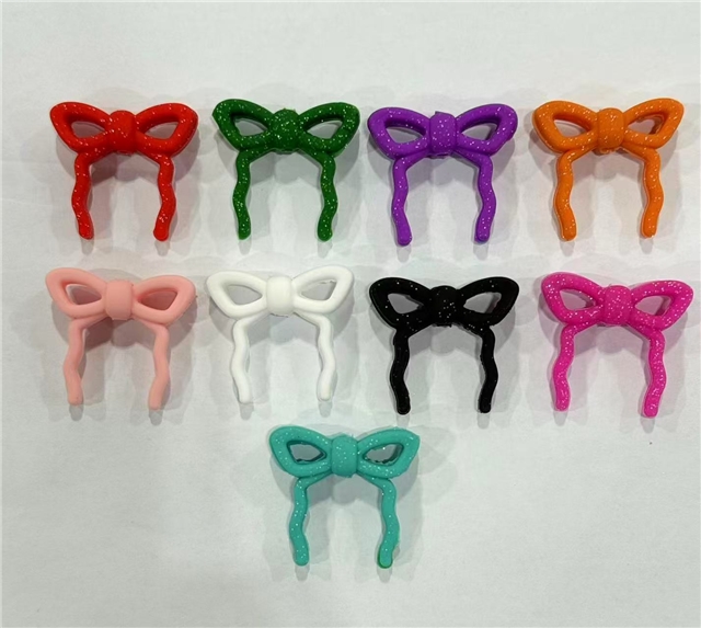 silicone glitter bow silicone bead