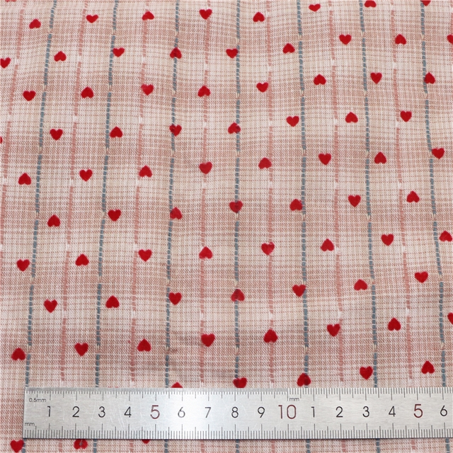 velvet heart cotton jacquard line gradient retro checkered fabric