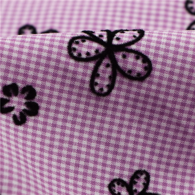 velvet flower plaid polyester fabric