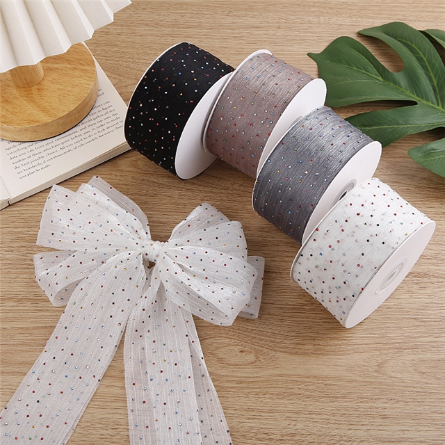 polyester hot color diamond snow gauze belt