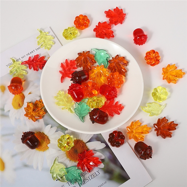 plastic/resin mixed thanksgiving plastic acrylic pumpkin acorn maple leaf ornament