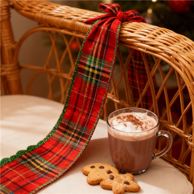 plaid series wired ribbon