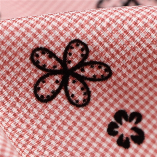 velvet flower plaid polyester fabric