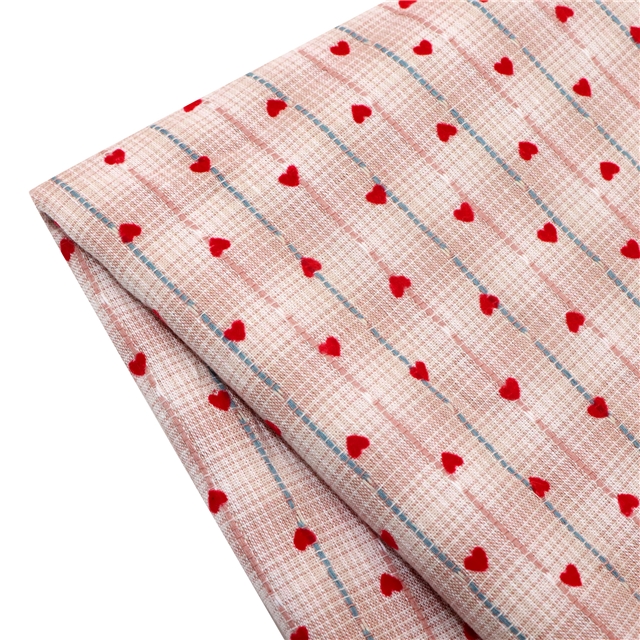 velvet heart cotton jacquard line gradient retro checkered fabric