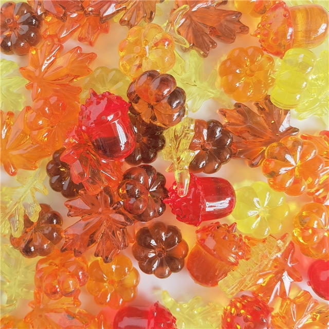 plastic/resin mixed thanksgiving plastic acrylic pumpkin acorn maple leaf ornament