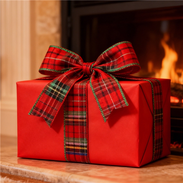 plaid series wired ribbon