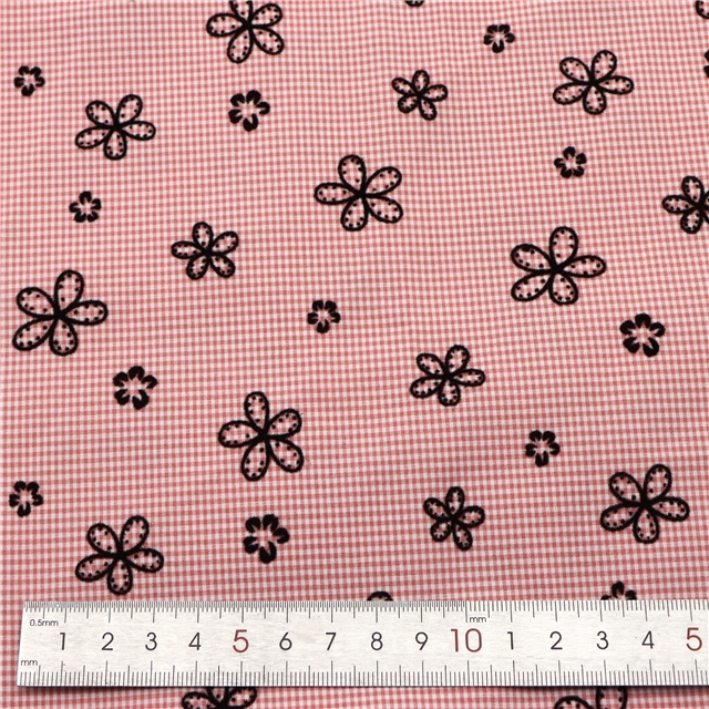 velvet flower plaid polyester fabric