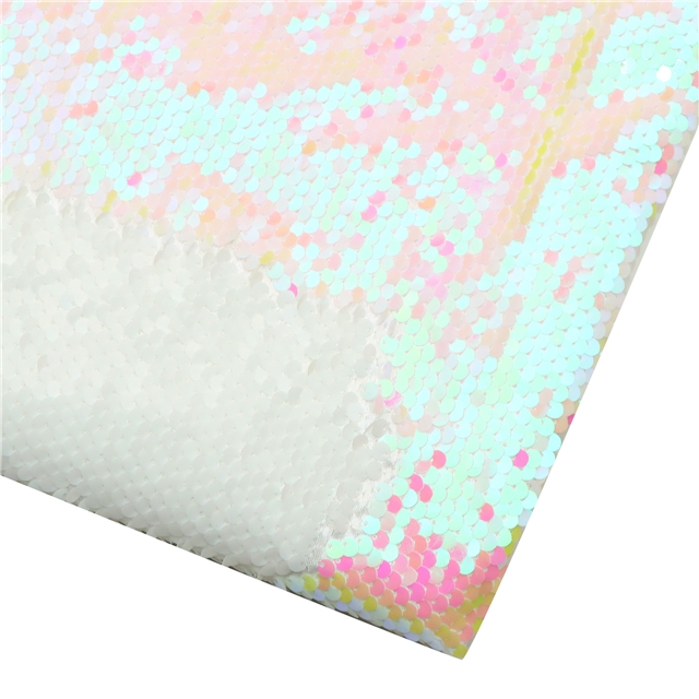 20"*52" 50*130cm mermaid sequin reversible sequin dragon scale fabric AB white+white,50*130cm(19.7*51.2