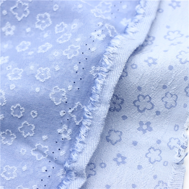 Solid Color Flower Jacquard Fabric 3#blue,50*140cm(19.7*55.1