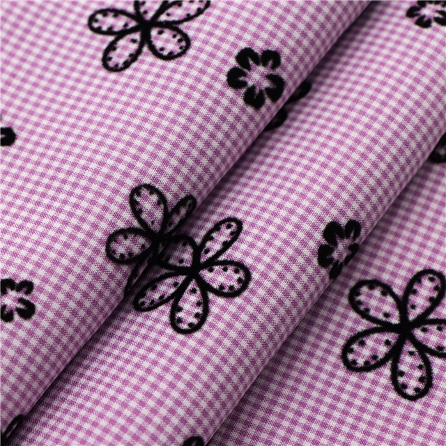 velvet flower plaid polyester fabric