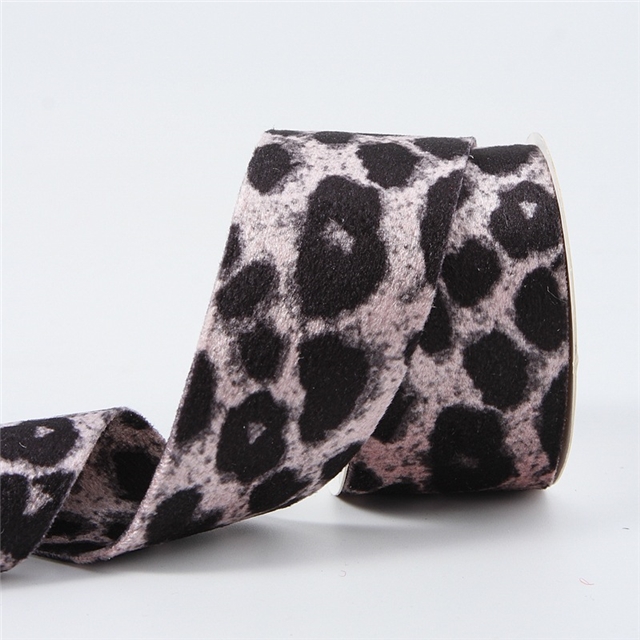 polyester straight edged leopard print velvet strap