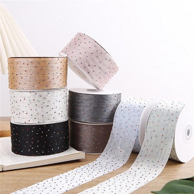 polyester hot color diamond snow gauze belt
